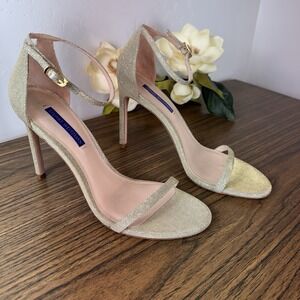 Stuart Weitzman Nudistsong Gold Glitter Stiletto Size 40 / US 9.5-10 Spain Heels
